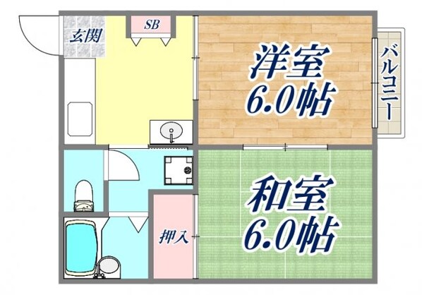 ルシエール平野Ｂ棟の物件間取画像